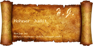Hohner Judit névjegykártya